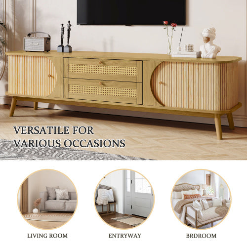 Rattan TV Stand for TVs Up to 75”
