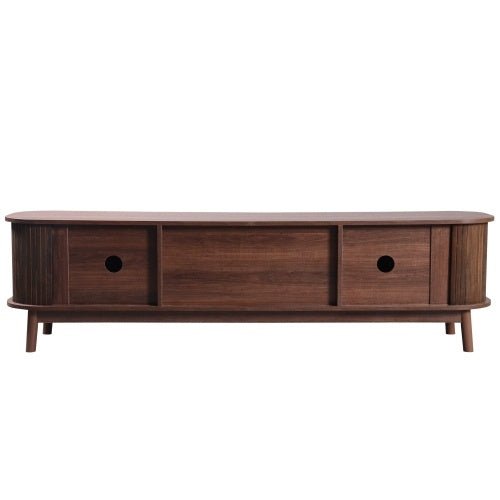 Rattan TV Stand for TVs Up to 75” | Modern Farmhouse Media Console with Storage