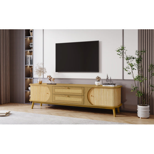 Rattan TV Stand for TVs Up to 75”