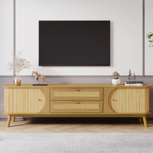 Rattan TV Stand for TVs Up to 75”