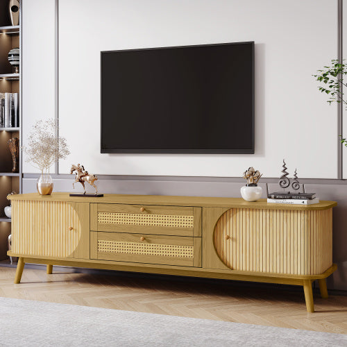 Rattan TV Stand for TVs Up to 75”