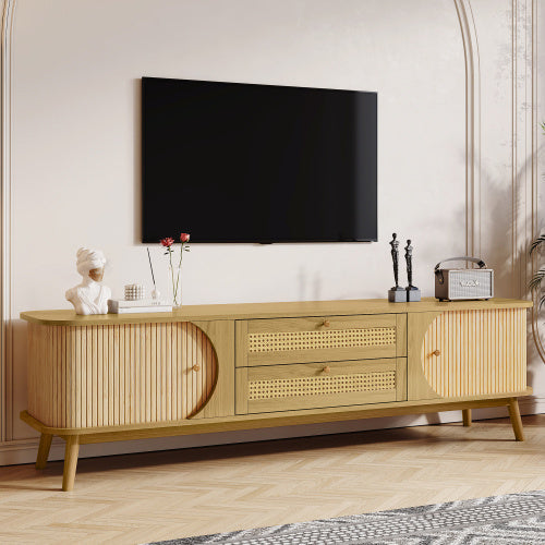 Rattan TV Stand for TVs Up to 75”