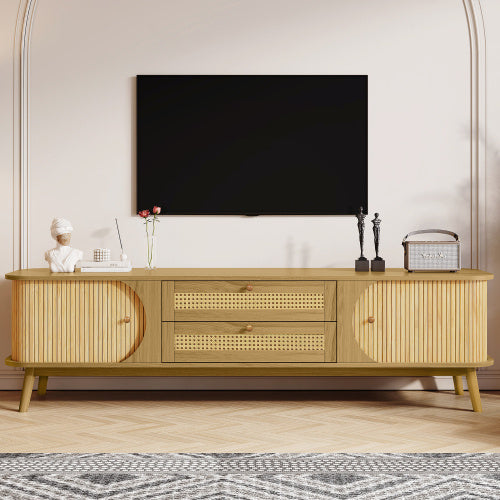 Rattan TV Stand for TVs Up to 75”