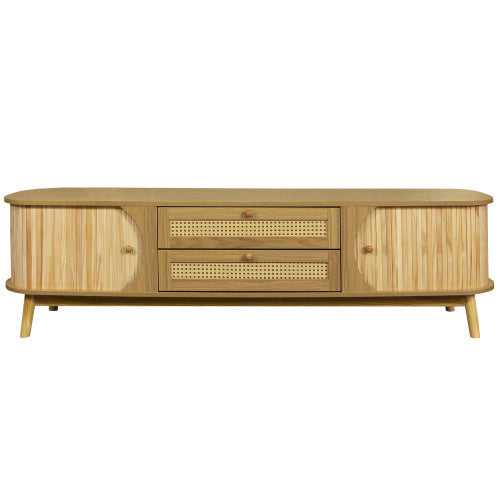 Rattan TV Stand for TVs Up to 75”